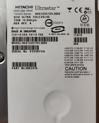 HDD SCSI 73GB - HITACHI ULTRASTAR