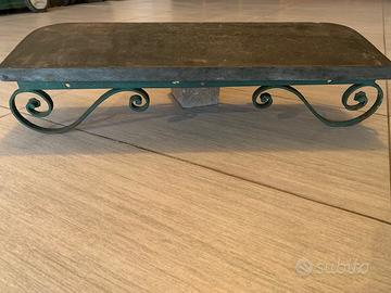 MENSOLA ANTICA IN FERRO BATTUTO E MARMO