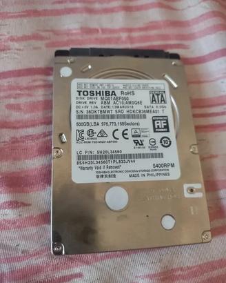 HDD Hard disk Toshiba 500Gb 2.5"