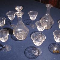 bicchieri da vino di cristallo del 1930