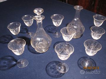 bicchieri da vino di cristallo del 1930