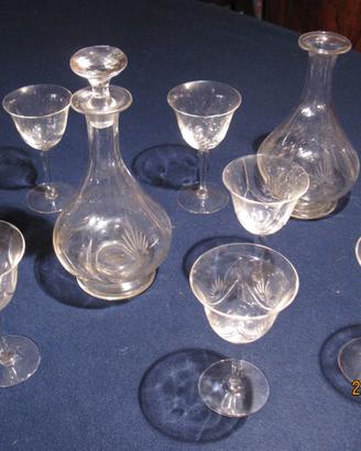 bicchieri da vino di cristallo del 1930