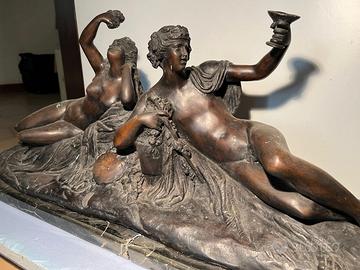 Imponente scultura Baccanale in bronzo da collez.