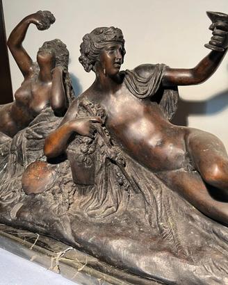 Imponente scultura Baccanale in bronzo da collez.