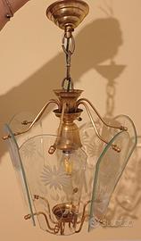 Lampadario anni 50 ottone stile Lanterna