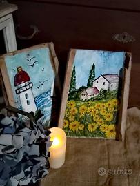 tegole antiche dipinte a mano