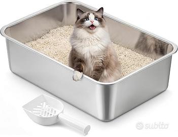 Lettiera aperta per Gatti in Acciaio Inox