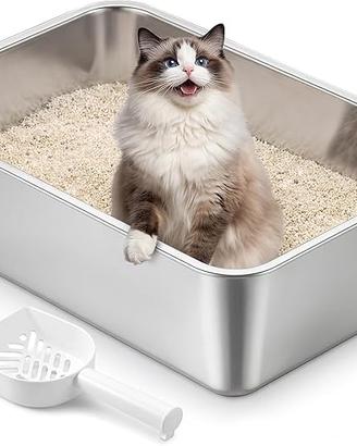 Lettiera aperta per Gatti in Acciaio Inox