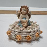 Portagioie con angelo in resina