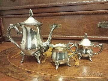 servizio te vintage teiera, zuccheriera e bricco 