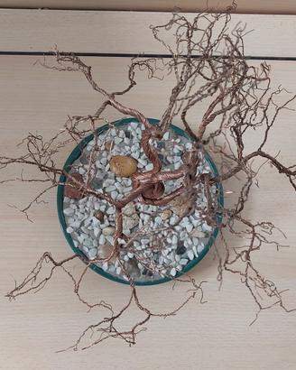 Centrotavola artistico pianta ornamentale in rame
