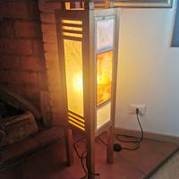 Lampada da terra in legno Giappone style Shoji