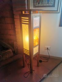 Lampada da terra in legno Giappone style Shoji