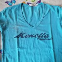 Maglia in cotone azzurra monella Vagabonda, donna