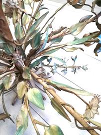 Lampadario fiori in metallo  anni 50 vintage