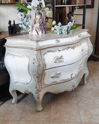 comò bombato shabby L 130 x 50 x H 84