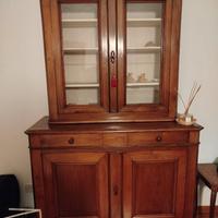 Credenza fine '800 doppio corpo in noce massello