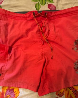 Costume mare uomo calvin klein m rosso corallo