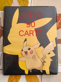 Lotto collezione 90 carte Pokémon album ultra Pro