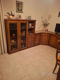 Salotto legno massello+ tavolo divano 4 sedie