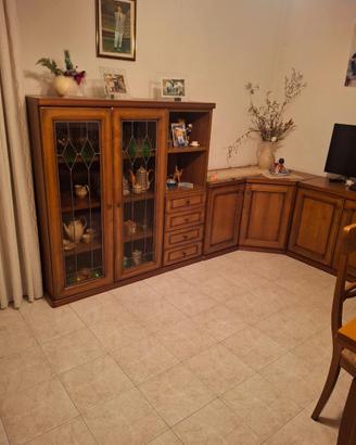 Salotto legno massello+ tavolo divano 4 sedie