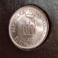 Argento 1000 lire San Marino 1979 FDC fondo specch