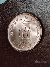 Argento 1000 lire San Marino 1979 FDC fondo specch