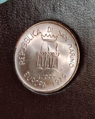 Argento 1000 lire San Marino 1979 FDC fondo specch