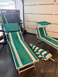 Set sdraio mare + ombrellone (come nuovi)