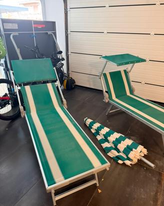 Set sdraio mare + ombrellone (come nuovi)