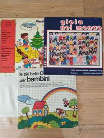 Lotto 3 Vinili LP Canzoni per Bambini Vintage Anni