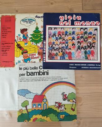 Lotto 3 Vinili LP Canzoni per Bambini Vintage Anni