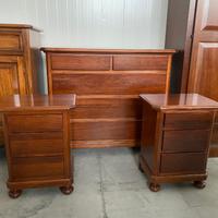 Nuovo gruppo notte legno massello finitura noce