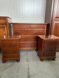 Nuovo gruppo notte legno massello finitura noce