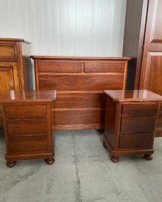 Nuovo gruppo notte legno massello finitura noce