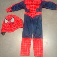 Abito spiderman con muscoli e maschera reversibile
