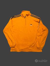 Adidas Vintage Orange Quarter-Zip Track Sweatshirt