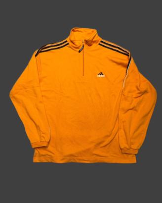 Adidas Vintage Orange Quarter-Zip Track Sweatshirt