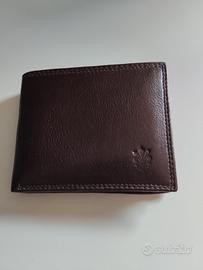 Portafoglio artigianale nuovo in vera pelle 