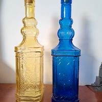 Coppia bottiglie colorate