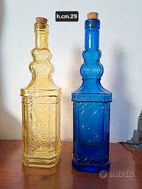 Coppia bottiglie colorate