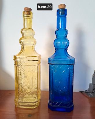 Coppia bottiglie colorate