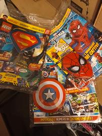 Lego Riviste Superman Spiderman e Capitan America 