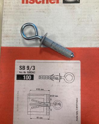 Scatola 100 tasselli nylon Fischer SB 9/3