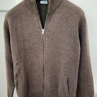 Cardigan uomo con zip pura lana merino