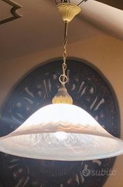 Lampadario piatto vetro d. cm 50