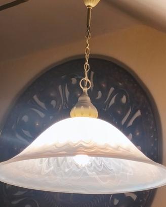 Lampadario piatto vetro d. cm 50