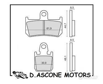 Coppia pastiglie freno anteriori sinterizzate Yama