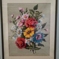 Quadro a mezzo punto - composizione floreale