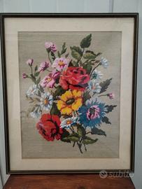 Quadro a mezzo punto - composizione floreale